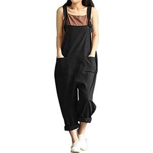 Women's Plus Size Overall Wide Leg Loose Baggy Jumpsuit Romper